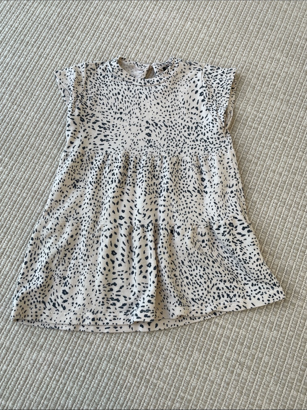 Monrow Cream Dress with Black Speckle Print
